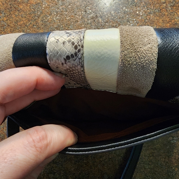 Fossil Brand Gray Tones Patchwork Ainsley Crossbody - Picture 2 of 9